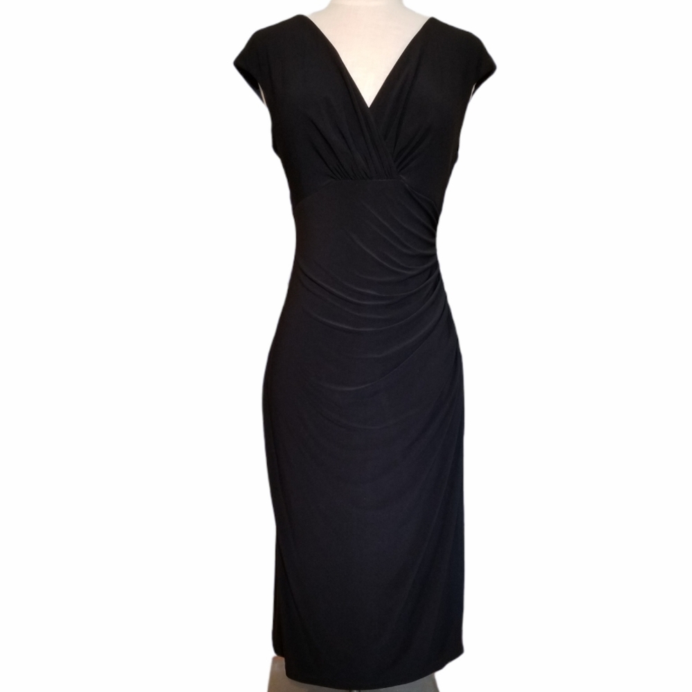 American Living Black draped shift dress